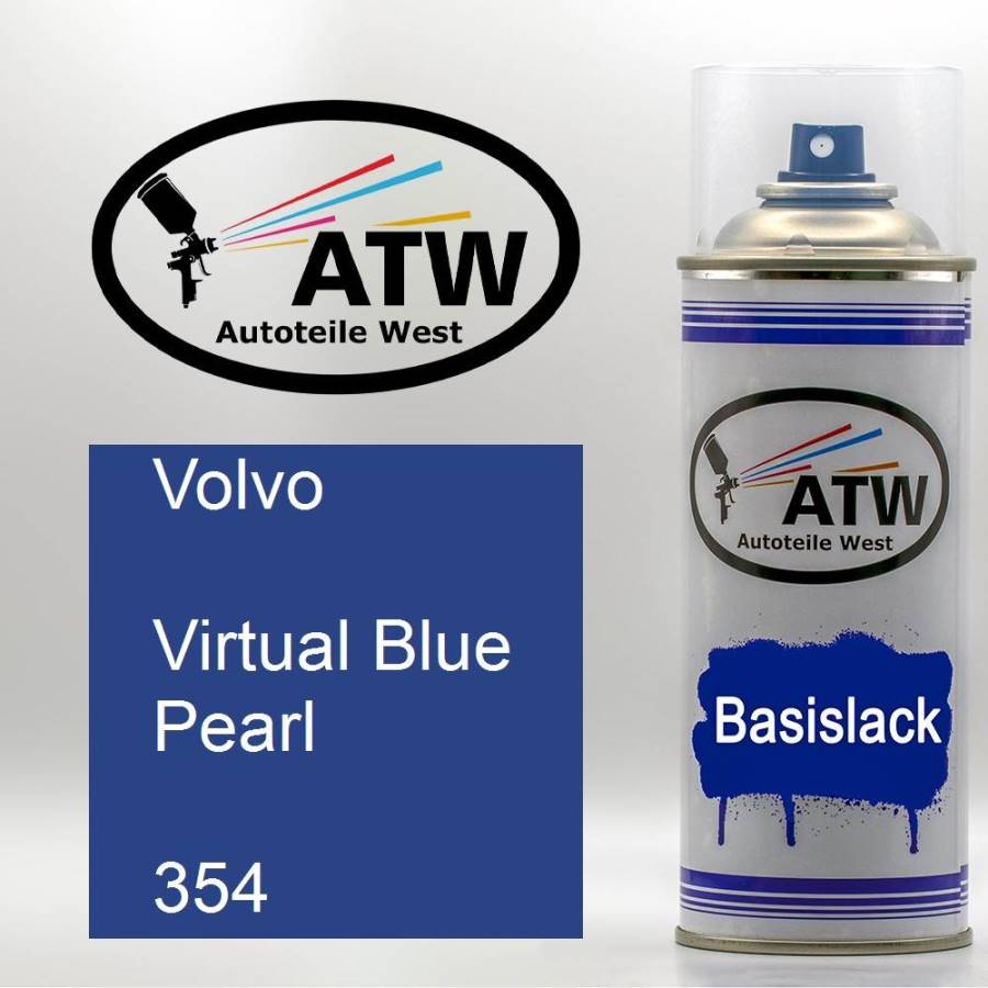 Volvo, Virtual Blue Pearl, 354: 400ml Sprühdose, von ATW Autoteile West.